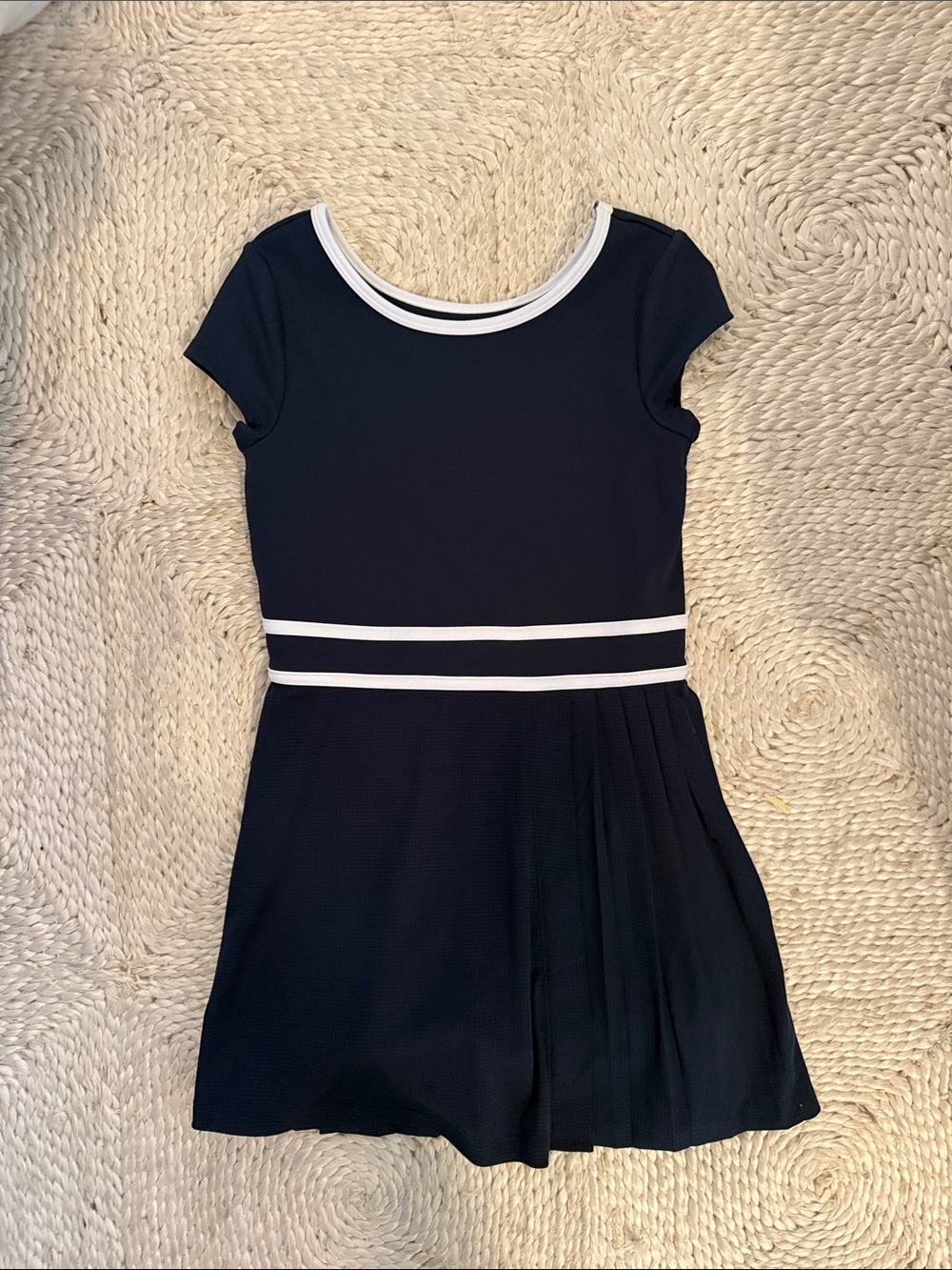 abercrombie kids Navy Dress with White Trim